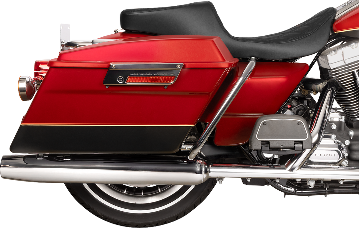 Drag Specialties Seats Predator 2-Up Seat - Vinyl - Double Diamond - Black Stitching- W/O Backrest - FL '97-'07