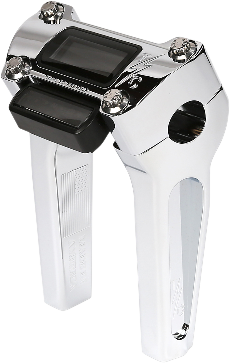 Thrashin Supply CO. Handlebar Risers - Straight - 6" - Gauge Cutout - Chrome