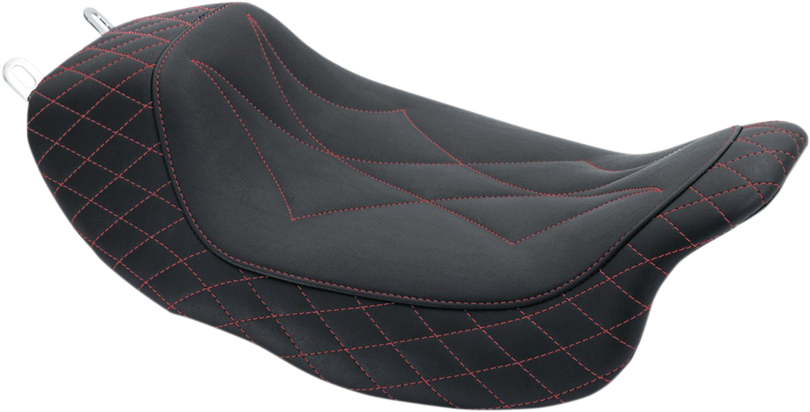 Mustang Revere Solo Seat - Diamond - Red Stitched
