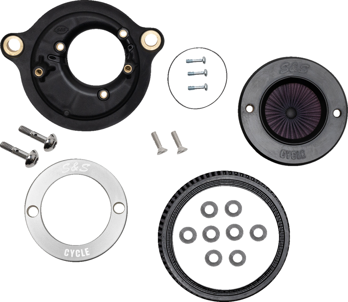 S&S Cycle Air Stinger Stealth Air Cleaner Kit - Chrome Ring