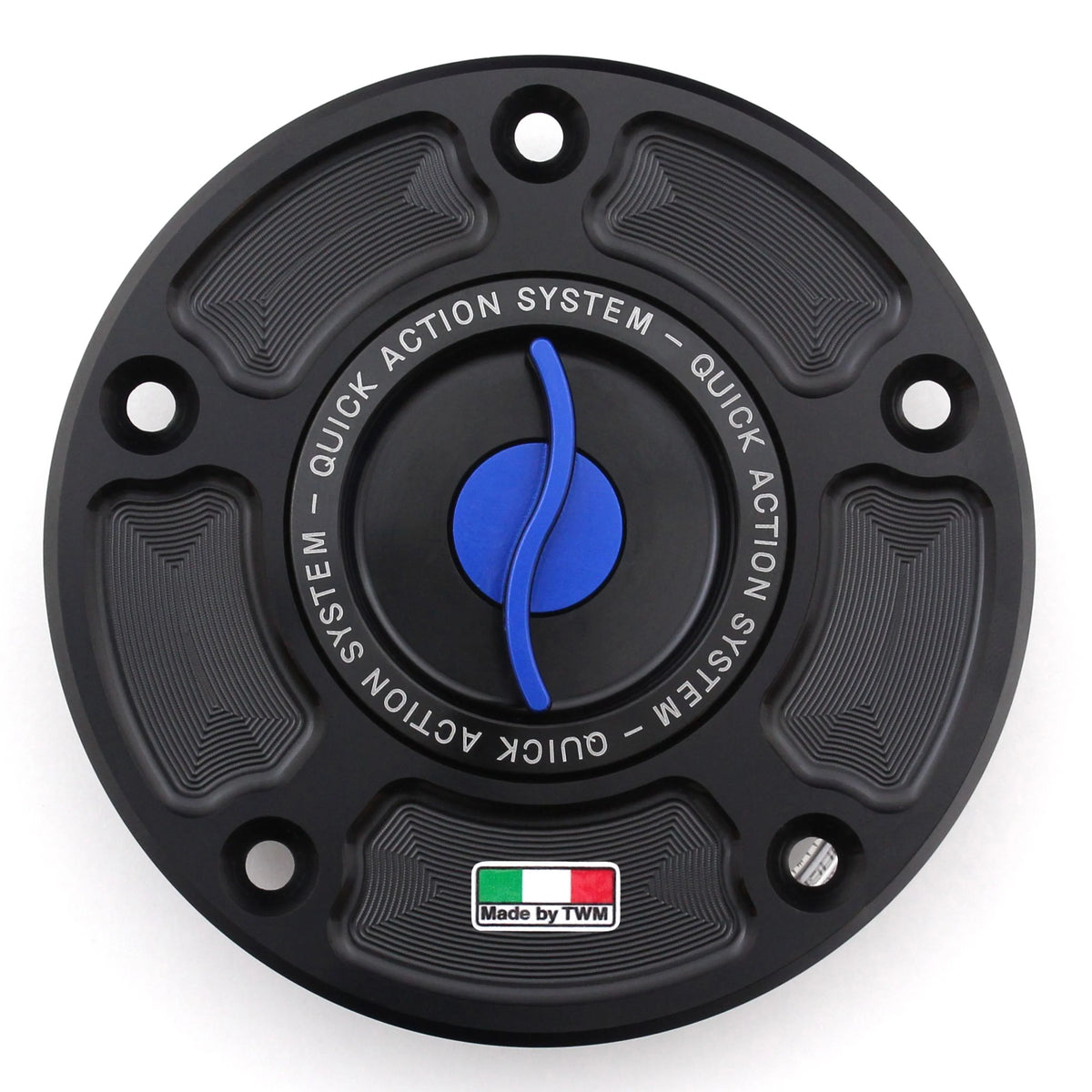 TWM CNC Aluminum Gas Cap / Fuel Cap with Blue Center Cap for Suzuki Motorcycles