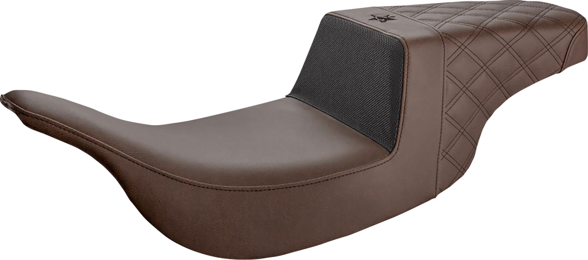 Saddlemen Unknown Industries Seat - Front Carbon Fiber/Black Gripper Lumbar/Rear Lattice Stitch - FL