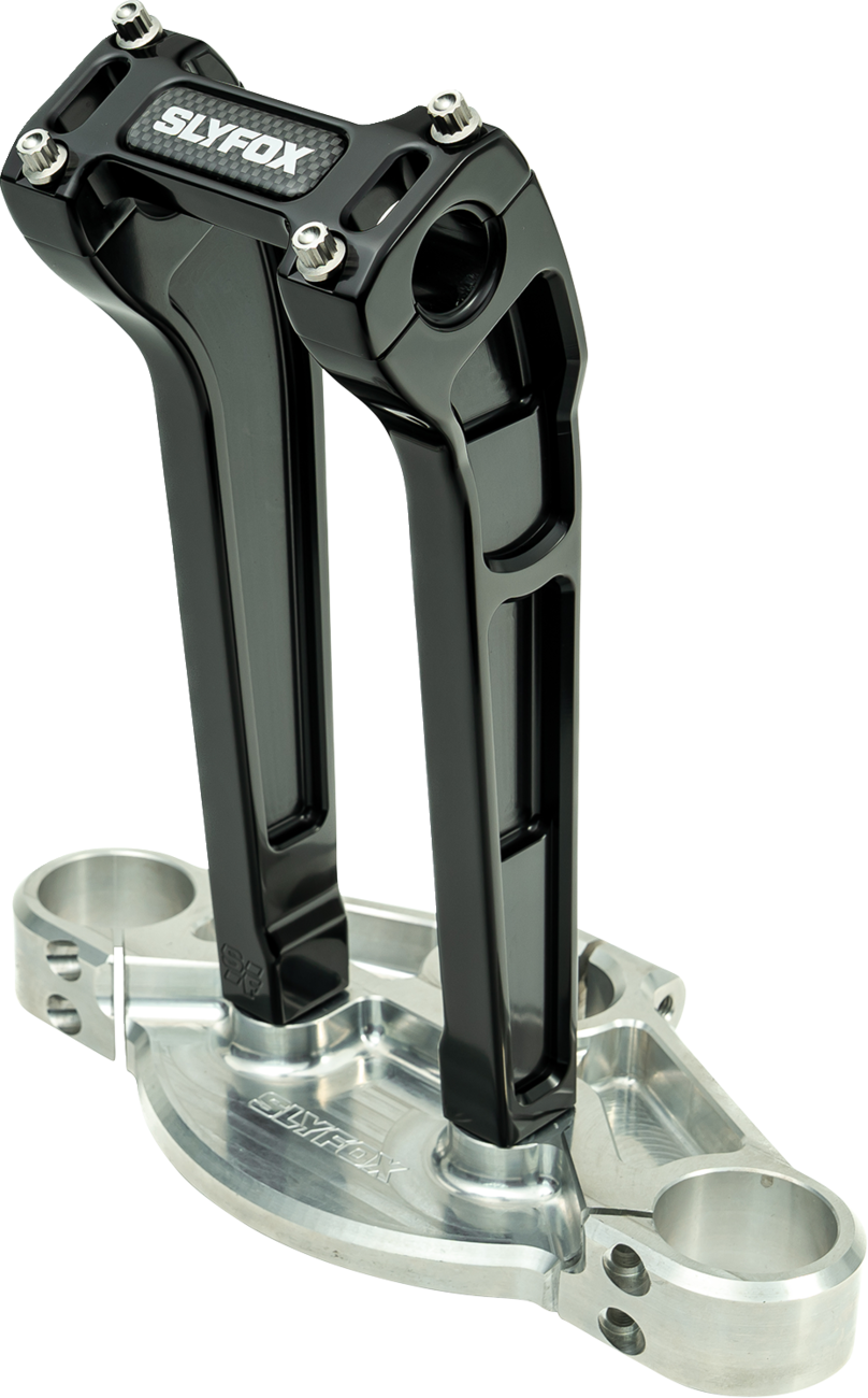 Slyfox Handlebar Riser Kit - Pullback - 1-1/8" Clamping - 10" Rise - Black