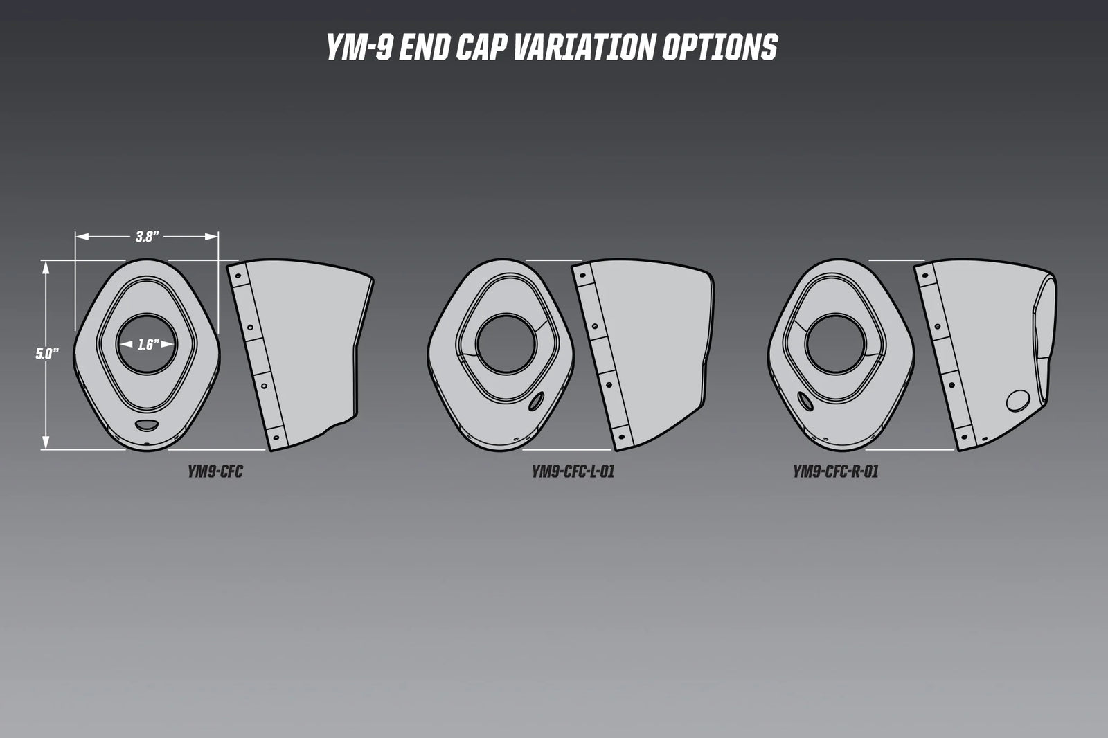 Yoshimura RS-9 / RS-9t Replacement End Cap Kit Right Side