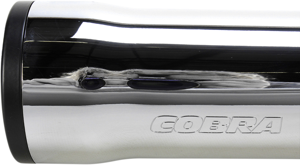 Cobra Slip-On Mufflers With Race Pro Tips - 3" - Chrome - '07-'17 FLSTF/FXSTD