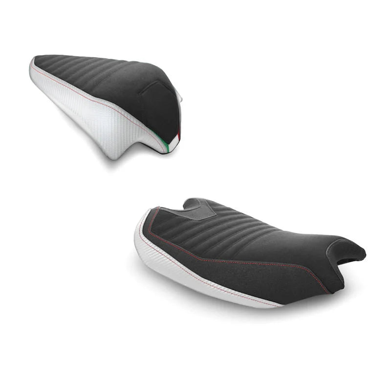 Luimoto Corsa White Seat Cover For Ducati Panigale V2 - Yes / Rider+Passenger