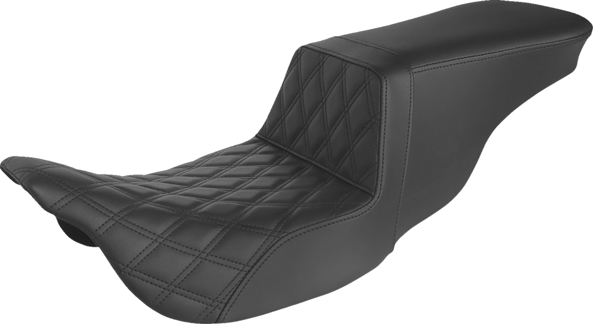 Saddlemen Tour Step-Up Seat - Front Lattice Stitch - Black - FL '08-'24