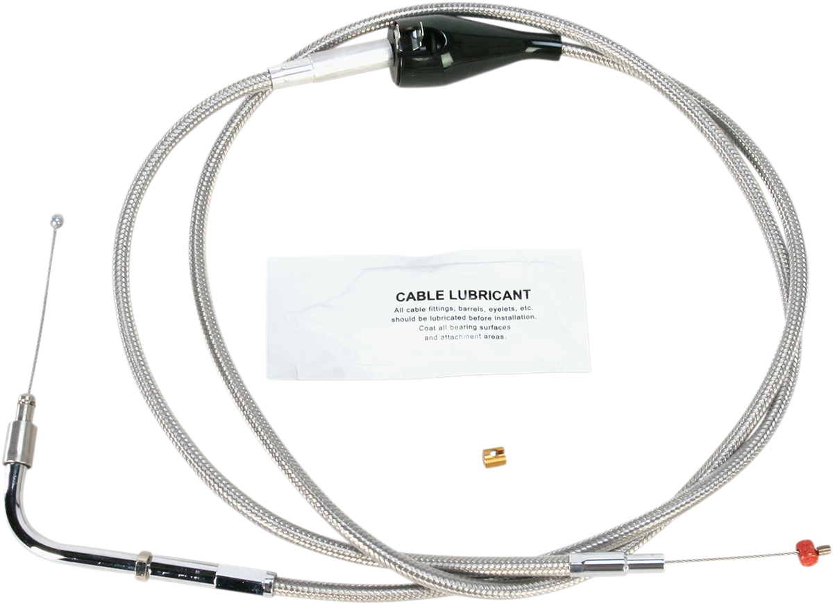Barnett Stainless Steel Idle Cable - Cruise - +8" - '96-'01 Touring
