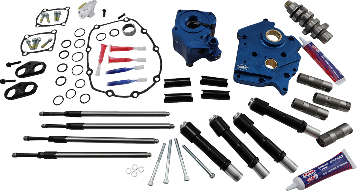 S&amp;S Cycle Cam Chest Kit - Water Cooled - Chain Drive - 465 Cam - Black Pushrod Tubes - M8