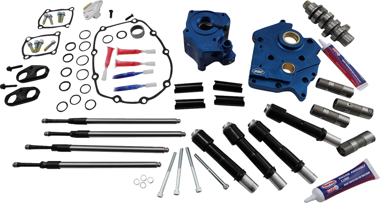 S&S Cycle Cam Chest Kit - Water Cooled - Chain Drive - 465 Cam - Black Pushrod Tubes - M8