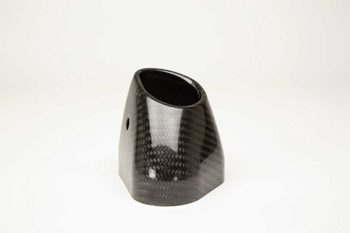 Yoshimura R77 Carbon Fiber End Cap Cover Flared Cut RIght Side