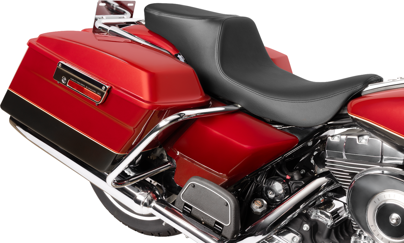 Drag Specialties Seats Predator 2-Up Seat - Solar Leather - Smooth - W/O Backrest - FL '97-'07