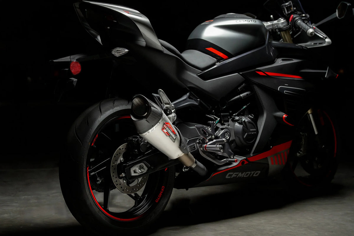 Yoshimura 450SS 23-26 / 450NK 24-26 AT2 Stainless Slip-On Exhaust, W/ Stainless Muffler