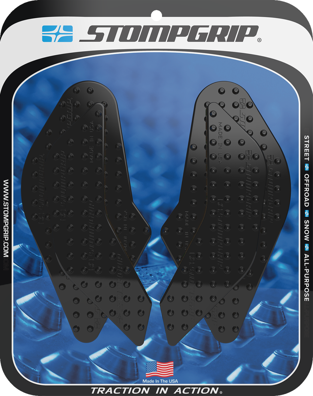 StompGrip Tank Grips - Volcano - Black - Suzuki - GS '24-'25