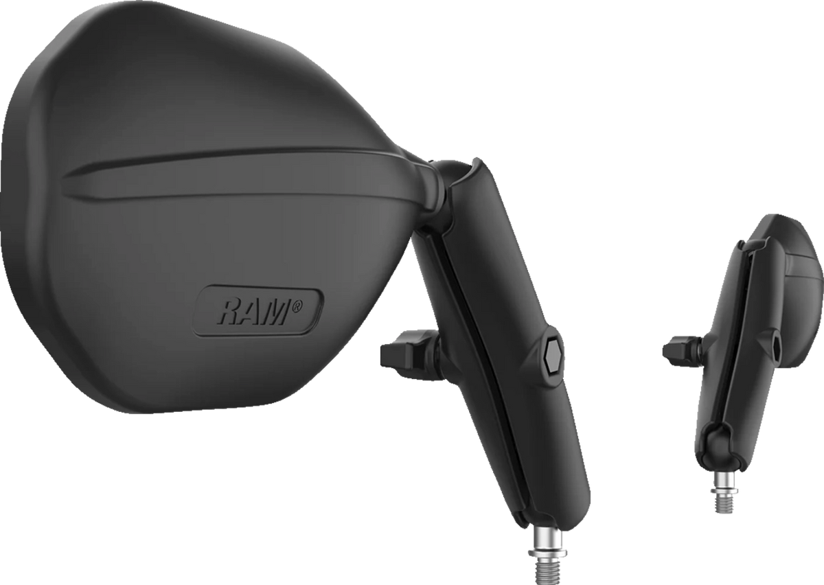 RAM Mounts Tough-Mirror™ - Side View - Oval - Black - Left/Right - Long Arm