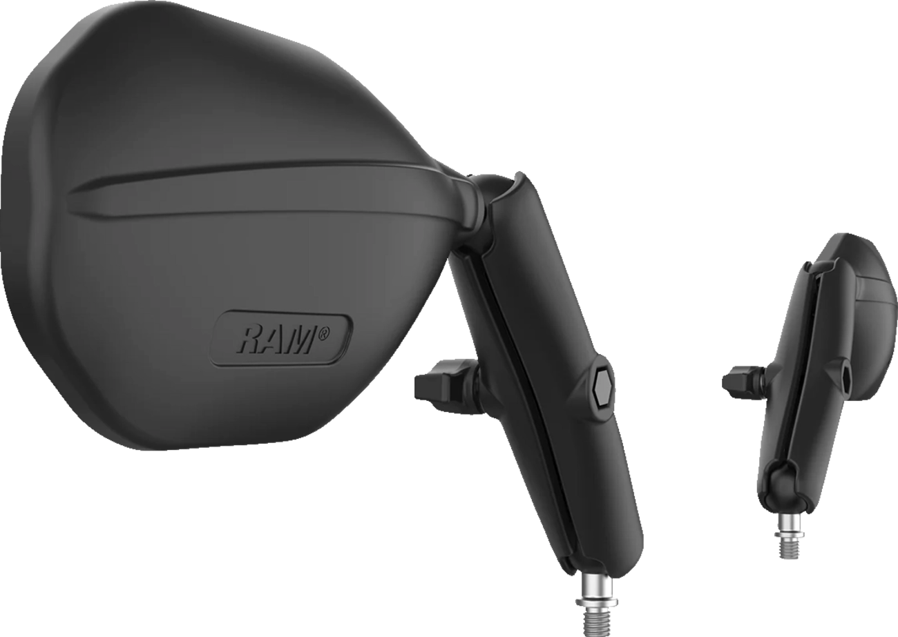RAM Mounts Tough-Mirror™ - Side View - Oval - Black - Left/Right - Long Arm