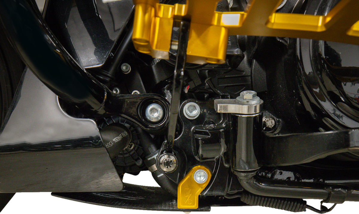 Thrashin Supply CO. Skid Plate - Carbon Fiber/Gloss - With Gold Brackets - FLHX/FLTRX