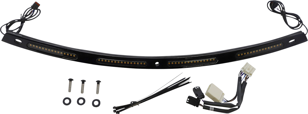 Custom Dynamics Windshield Trim - Sequential Turn Signals - Black