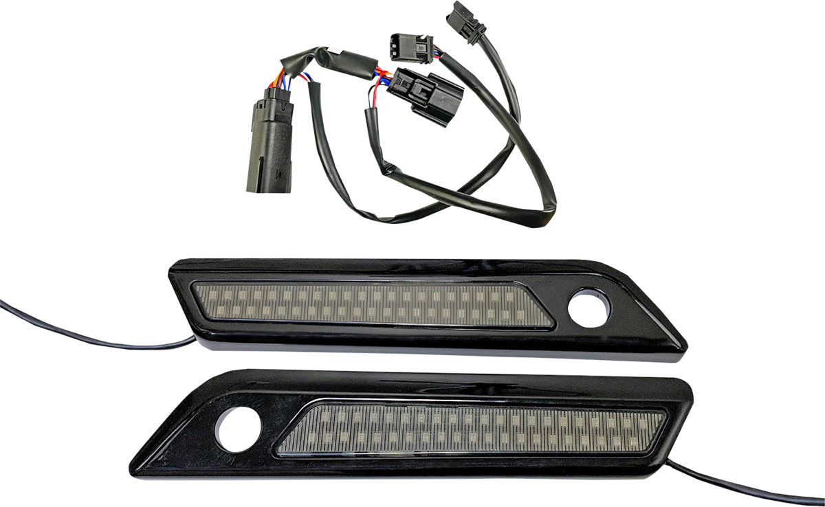 Custom Dynamics Latch Light - Saddlebag - Dual Color - Smoke - Black
