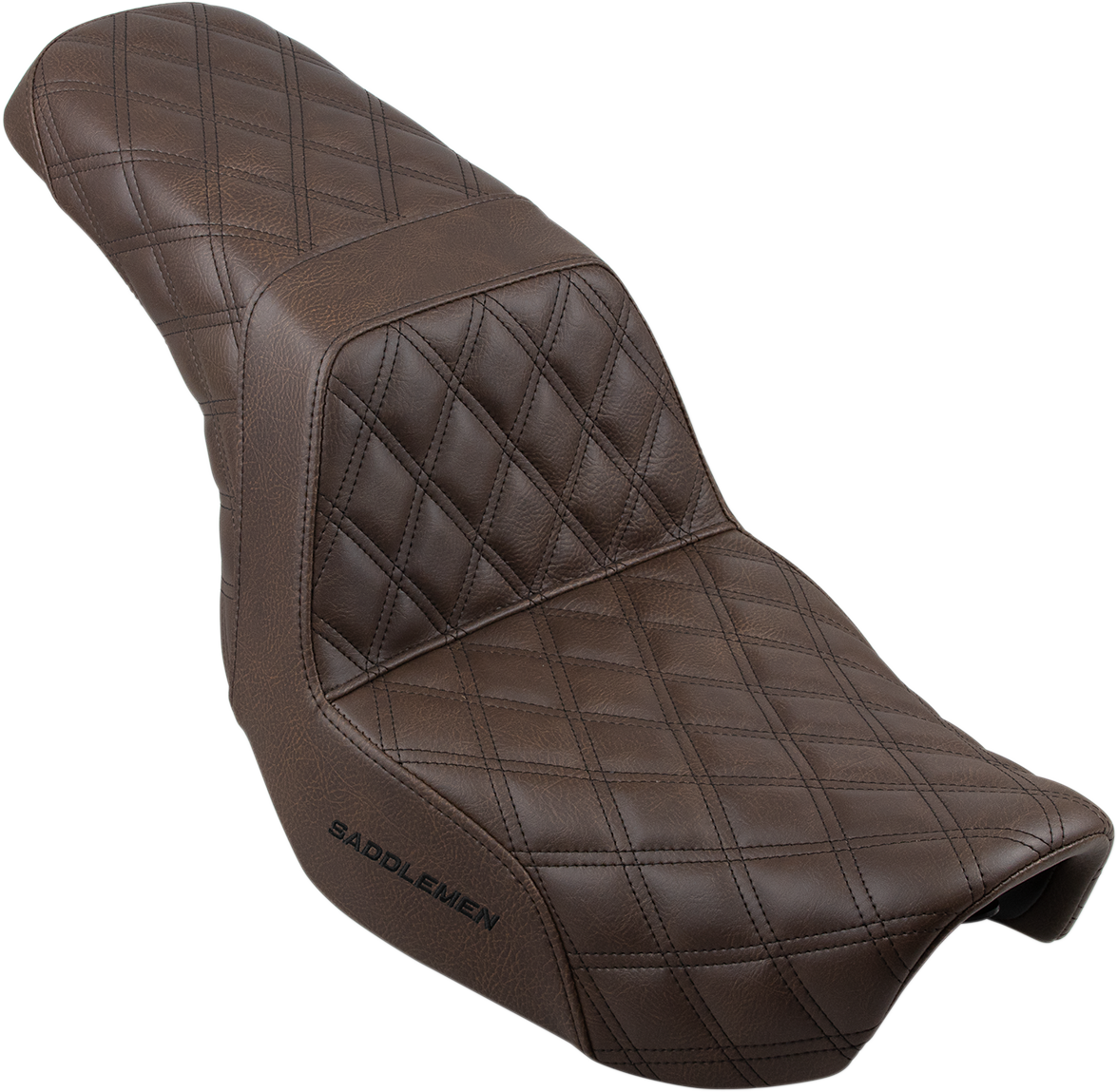 Saddlemen Step-Up Seat - Full Lattice Stitch - Brown - Dyna