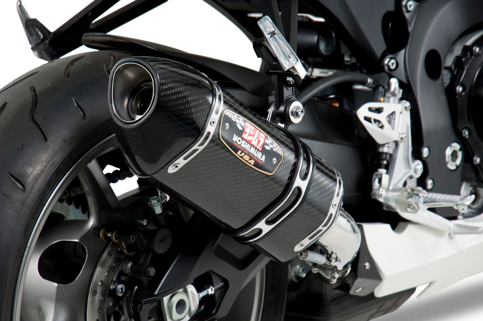 Yoshimura GSX-R600/750 11-26 R-77 Stainless Slip-On Exhaust, W/ Carbon Fiber Muffler