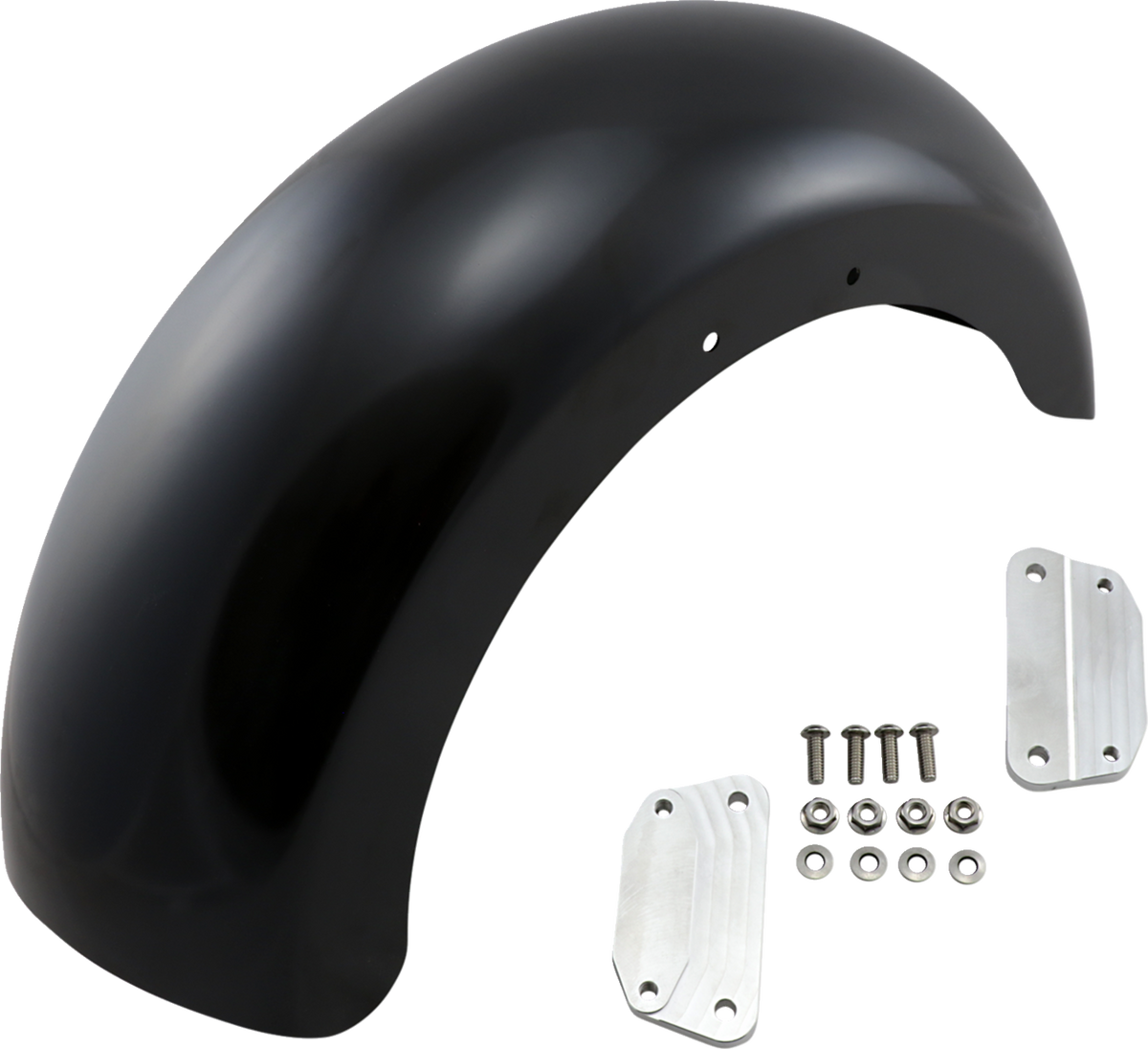 Klock Werks Roller Front Fender - Black - 18" - HD Softail