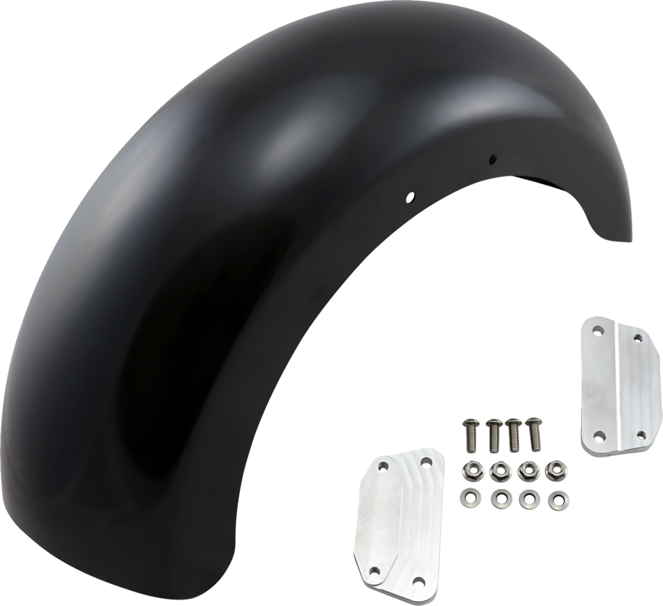 Klock Werks Roller Front Fender - Black - 18" - HD Softail
