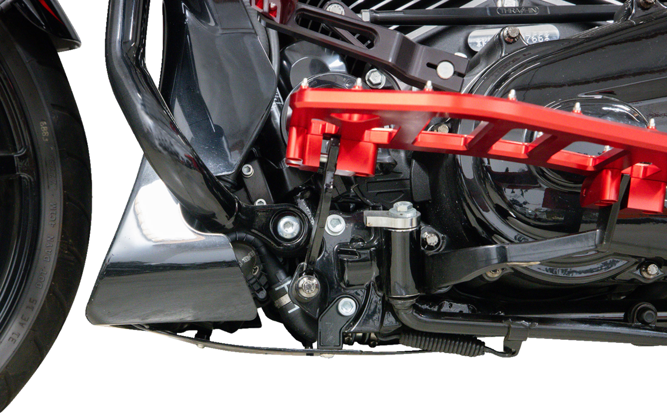 Thrashin Supply CO. Skid Plate - Carbon Fiber/Forged - With Black Brackets - FLHX/FLTRX