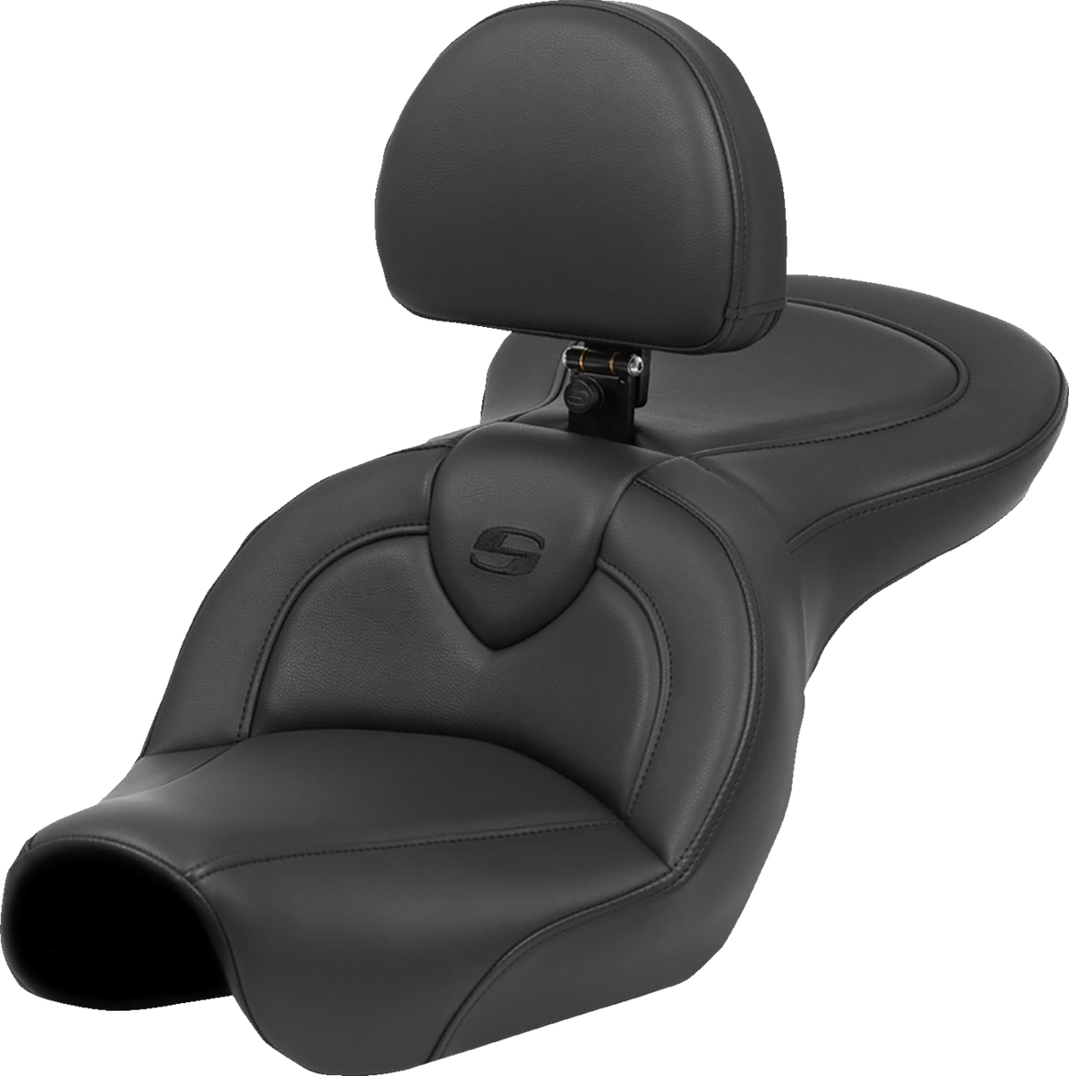 Saddlemen Roadsofa™ Seat - Black Stitch - With Backrest - FXD '04-'05
