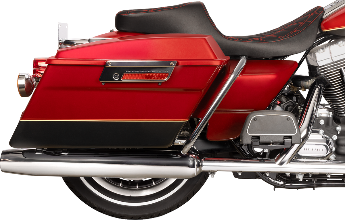 Drag Specialties Seats Predator 2-Up Seat - Vinyl - Double Diamond - Red Stitching - W/O Backrest - FL '97-'07