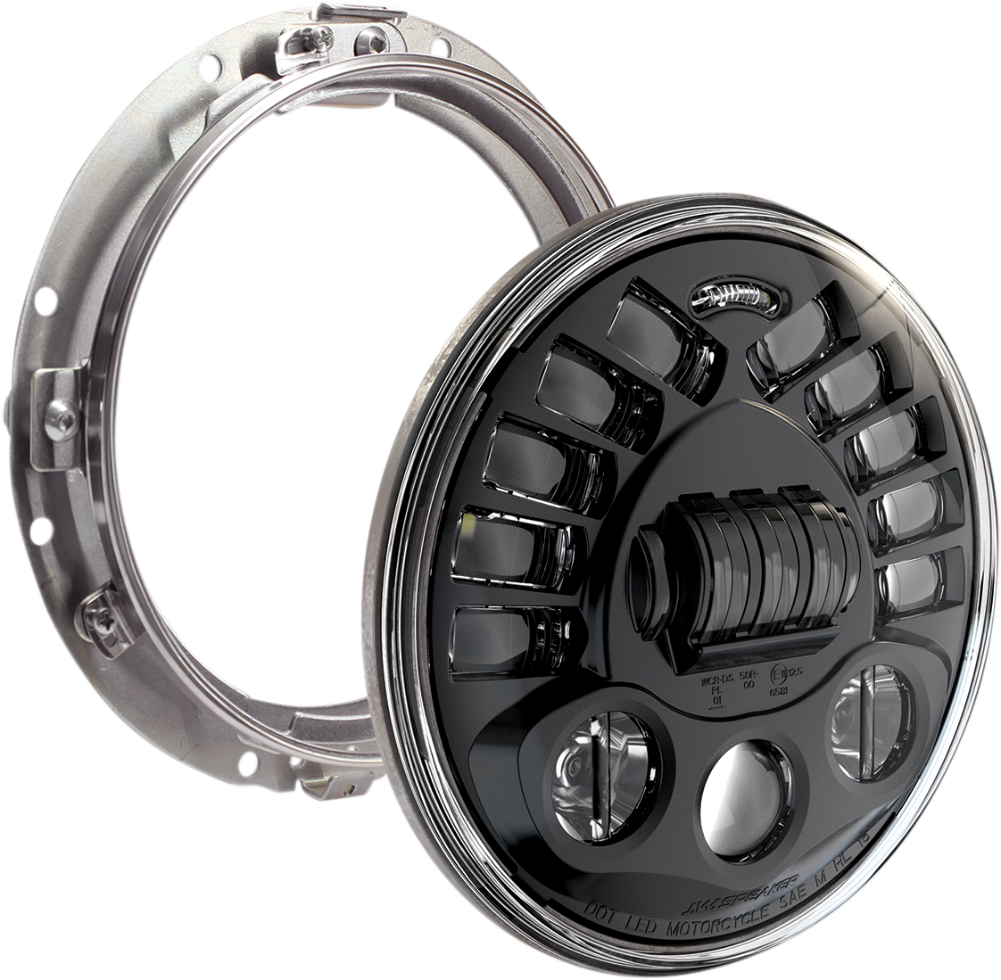 J.W. Speaker Adaptive 2 LED Headlight - 7" With Mount - Black