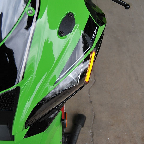NRC Kawasaki ZX10R LED Turn Signals with Mirror Block Off Plates