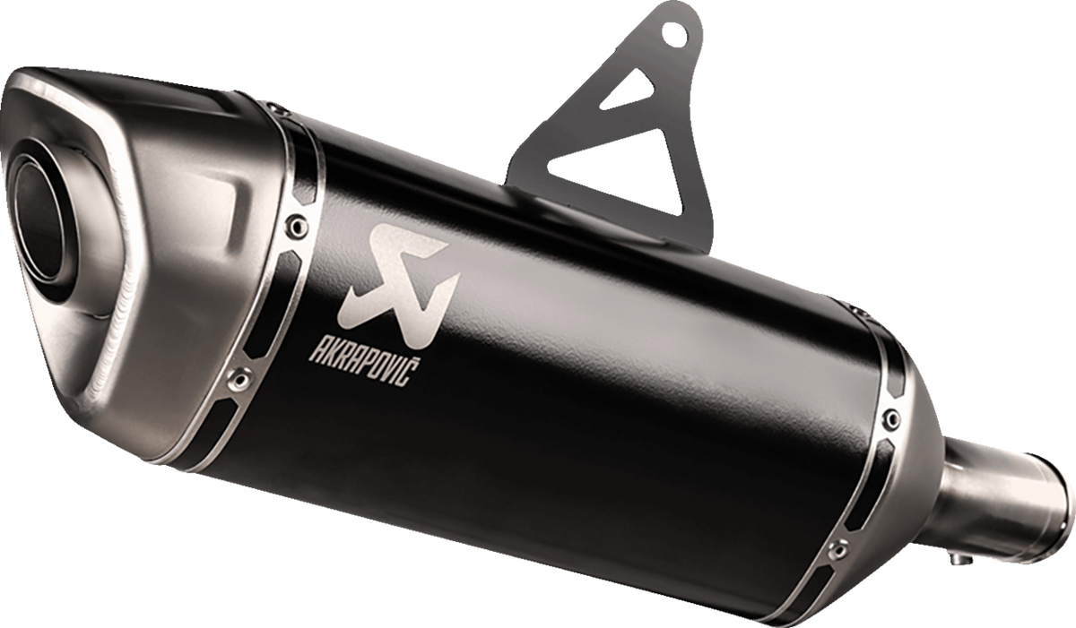 Akrapovic Slip-On Line Muffler - Titanium - Black - Honda XL750 Transalp