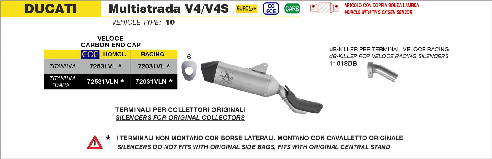 Arrow 72531VL Veloce Titanium Slip On