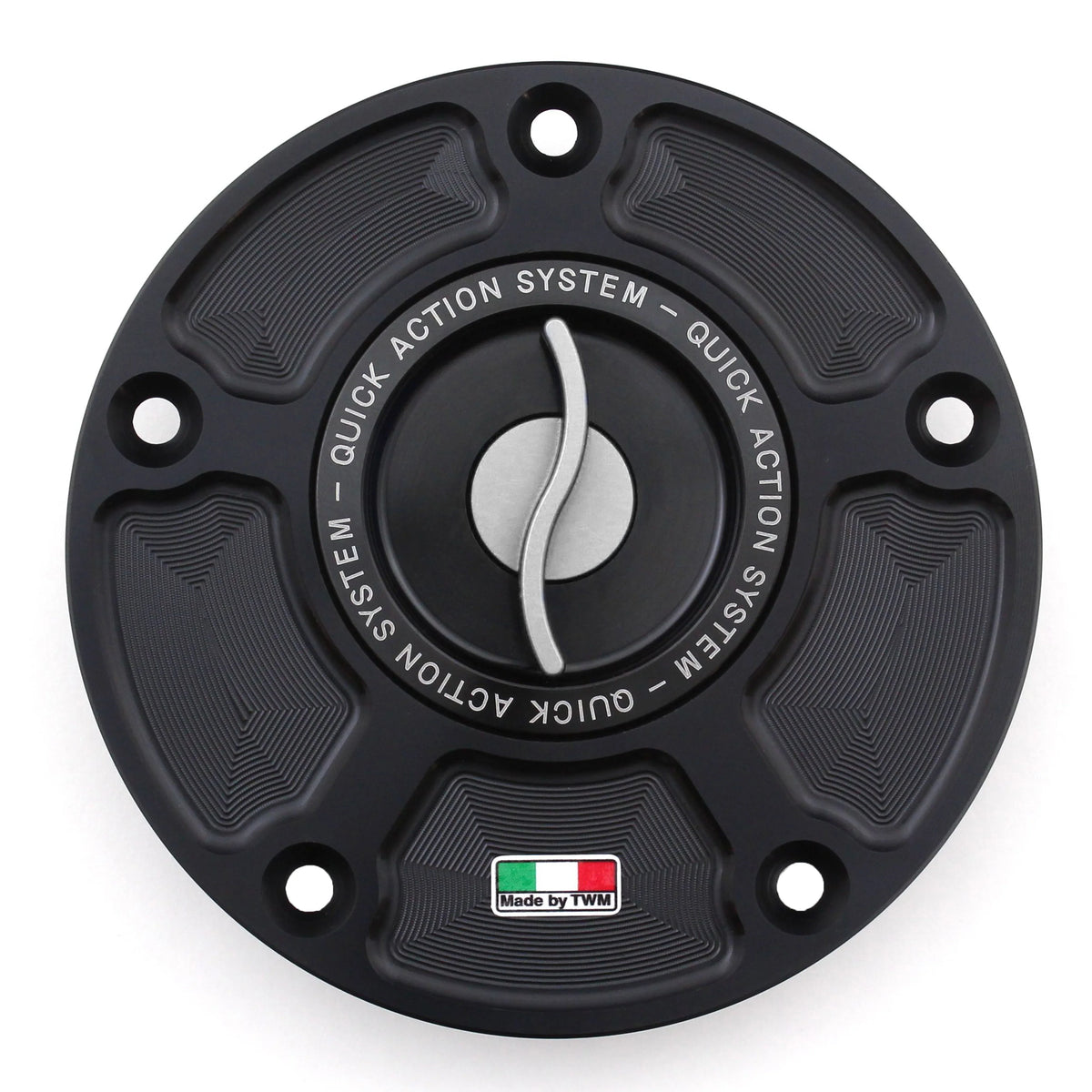TWM CNC Aluminum Gas Cap / Fuel Cap with Silver Center Cap for Kawasaki Motorcycles