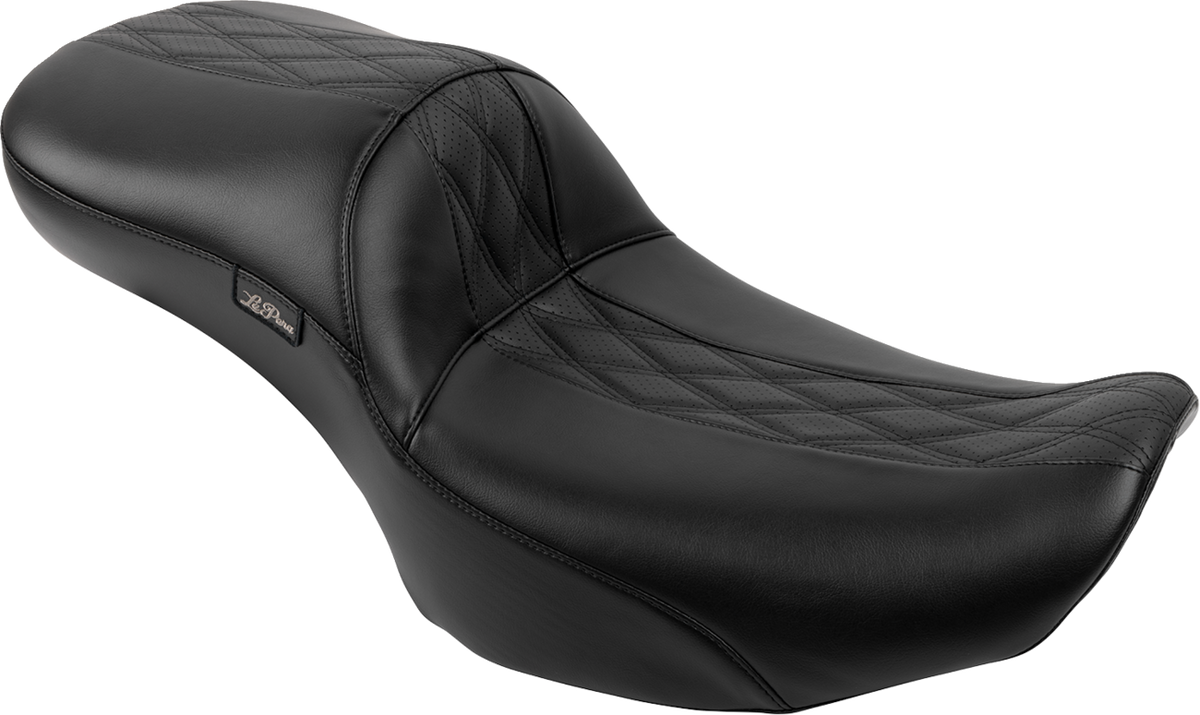 Le Pera Maverick Daddy Long Legs Seat - Without Backrest - Diamond Stitch - HR2 Inlay - FLH/FLT '23-'25