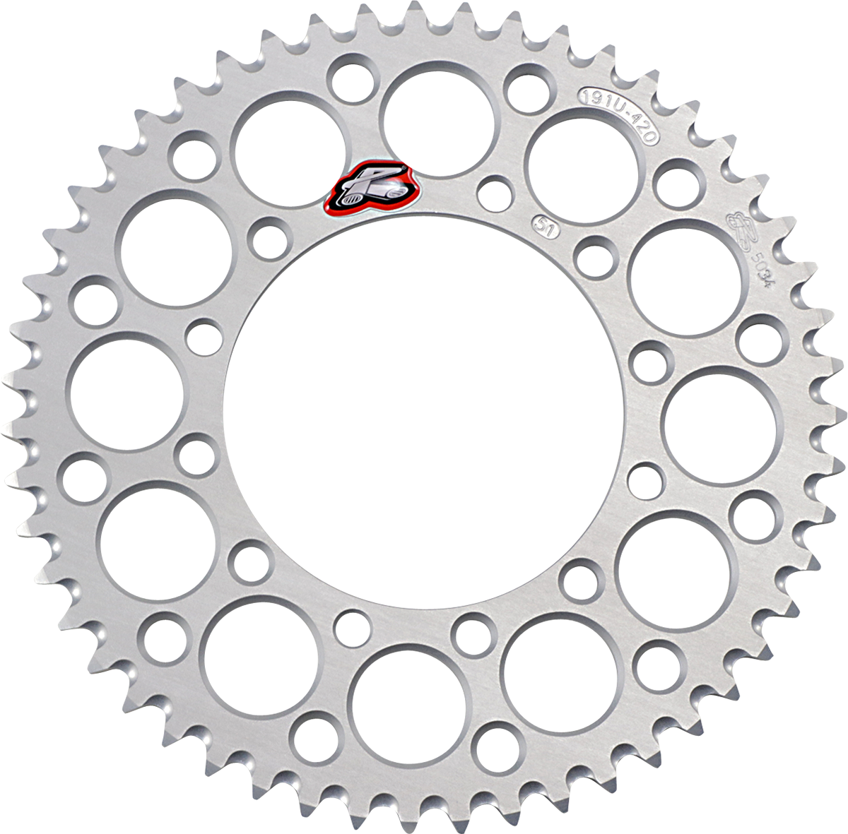 Renthal Rear Sprocket - Aluminum - 51 Tooth - Silver - Kawasaki
