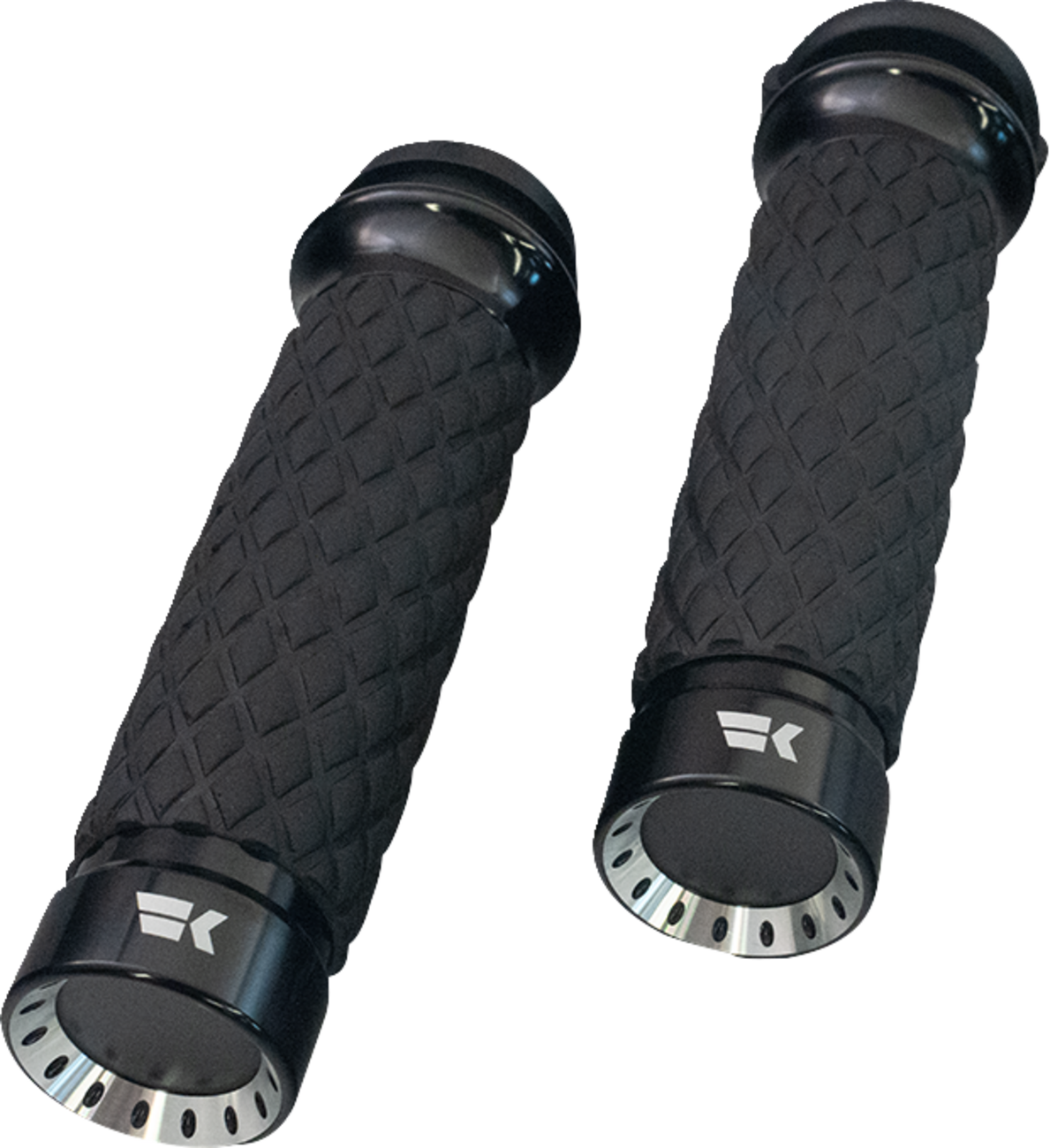 Khrome Werks Turbine Grips - Custom Contour - Diamond - Black