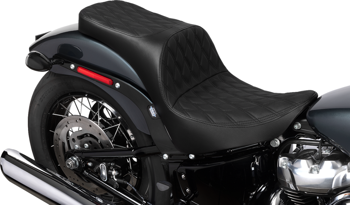Drag Specialties Seats Freedom Seat - Vinyl - Double Diamond Black Stitch - FL/FX '18-'25