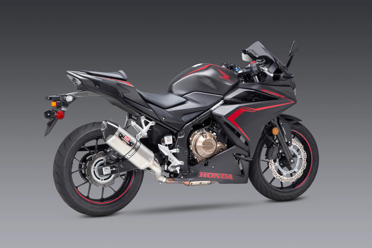 Yoshimura CBR500R 16-25 R-77 Stainless Slip-On Exhaust, W/ Stainless Muffler