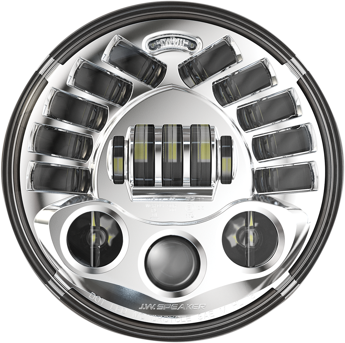 J.W. Speaker Adaptive 2 LED Headlight - 7" - Chrome
