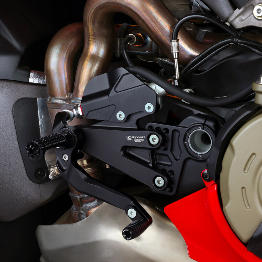 Bonamici Racing Adjustable Rearsets ”pista Evo”- Ducati Panigale V4 - V4s- V4R (2018/2026)