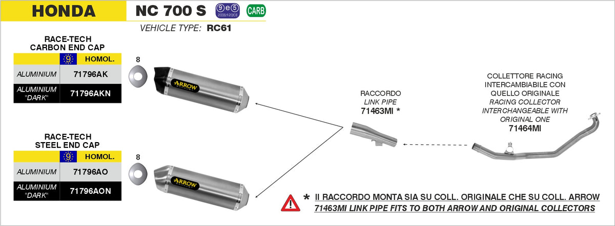 Arrow 71796AO Race-Tech Aluminium Slip On