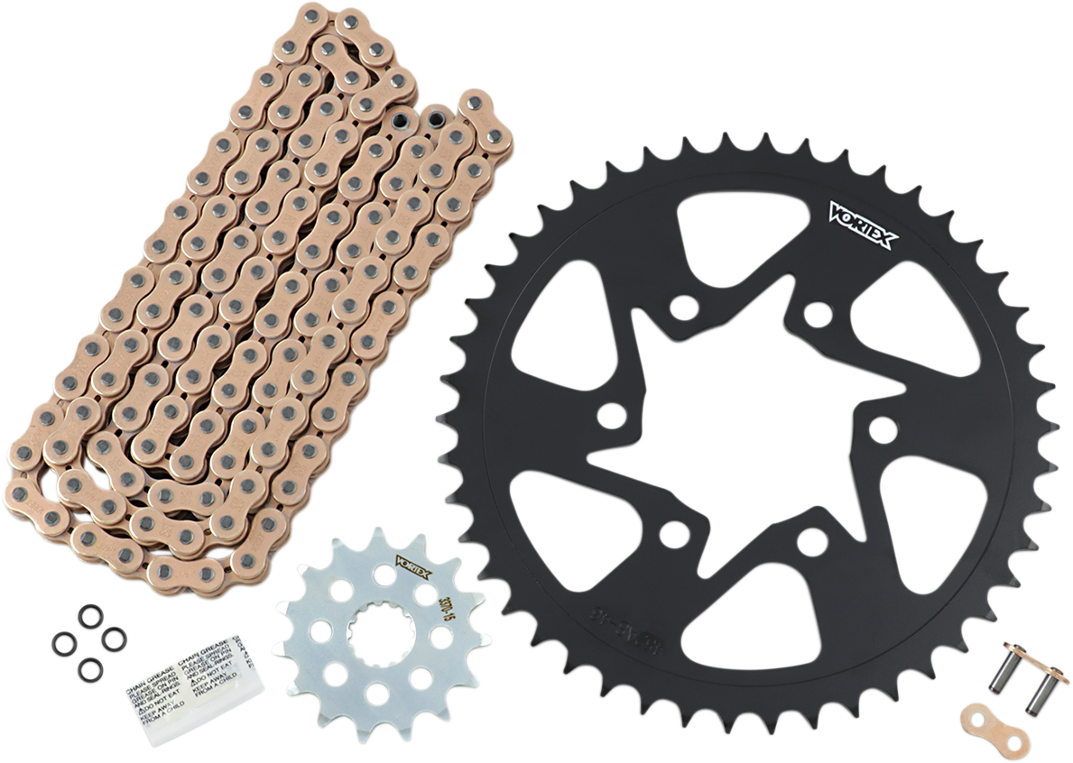 Vortex Chain And Sprocket Kit - WSS - Gold - Kawasaki Z650/RS