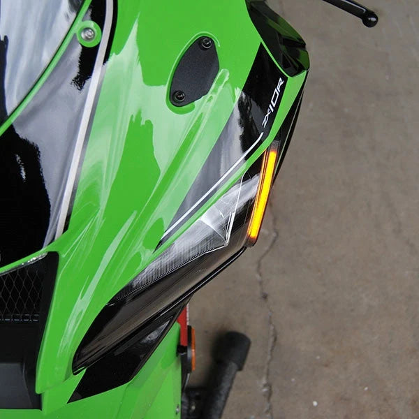 NRC Kawasaki ZX10R LED Turn Signals With Mirror Block Off Plates