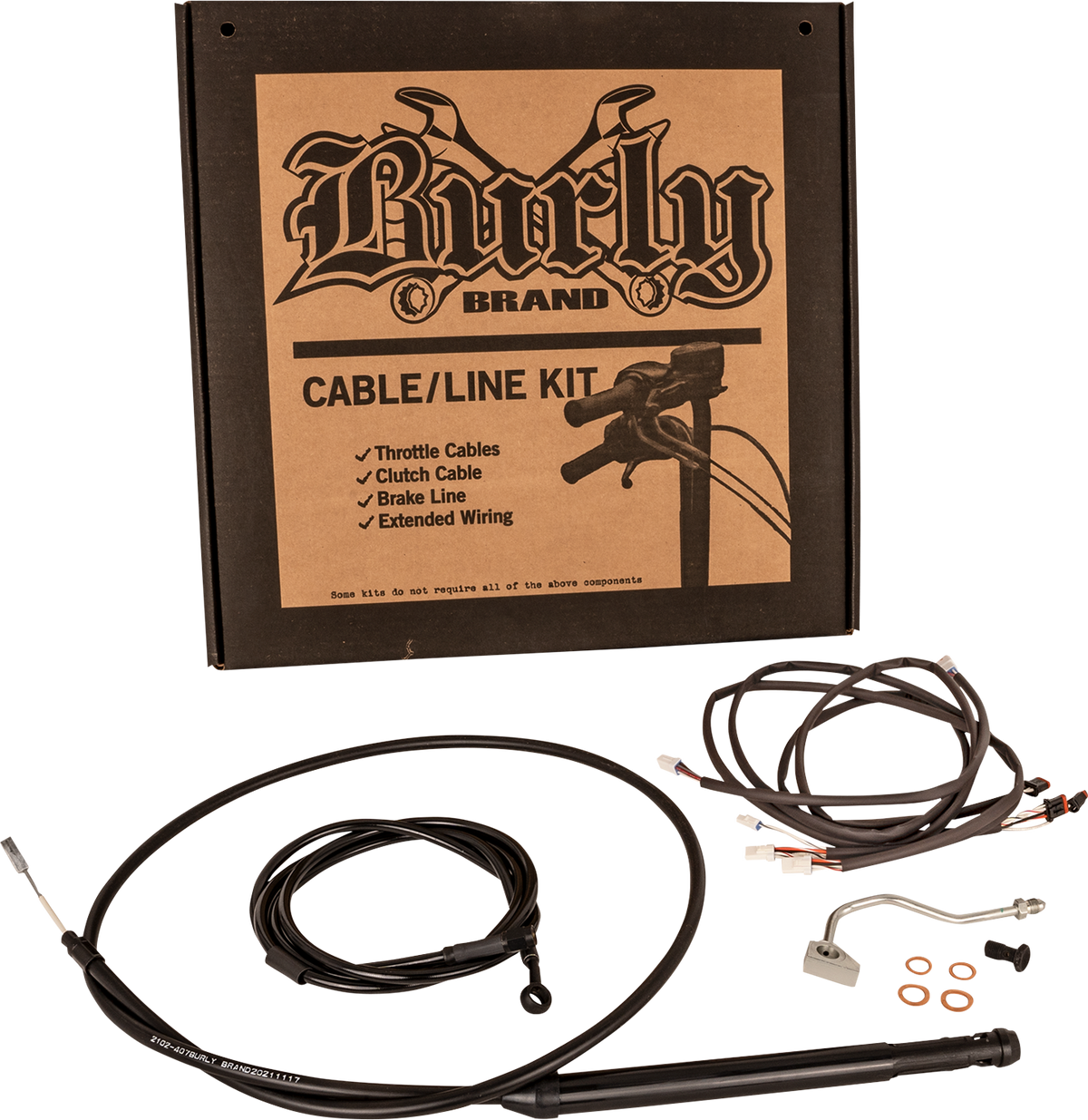 Burly Brand Touring Model Control Kit - Gorilla Ape Hanger - 16" - Black
