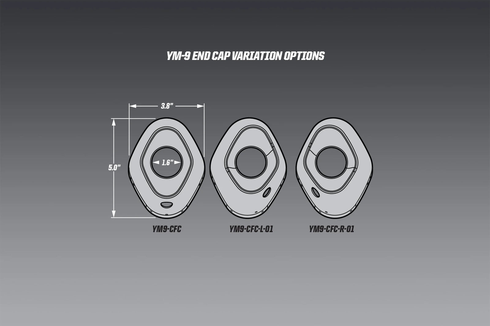 Yoshimura RS9 Carbon Fiber End Cap Cover Left Side