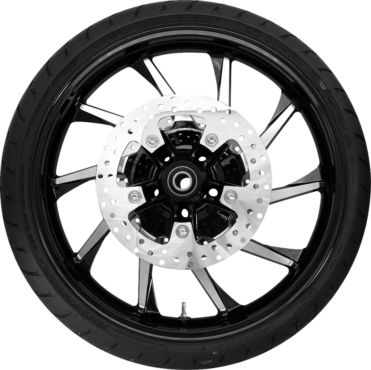 Coastal Moto Hurricane Front Wheel - Black Cut (21") | Rotors (11.8") | Dunlop Tire (130/60b21)