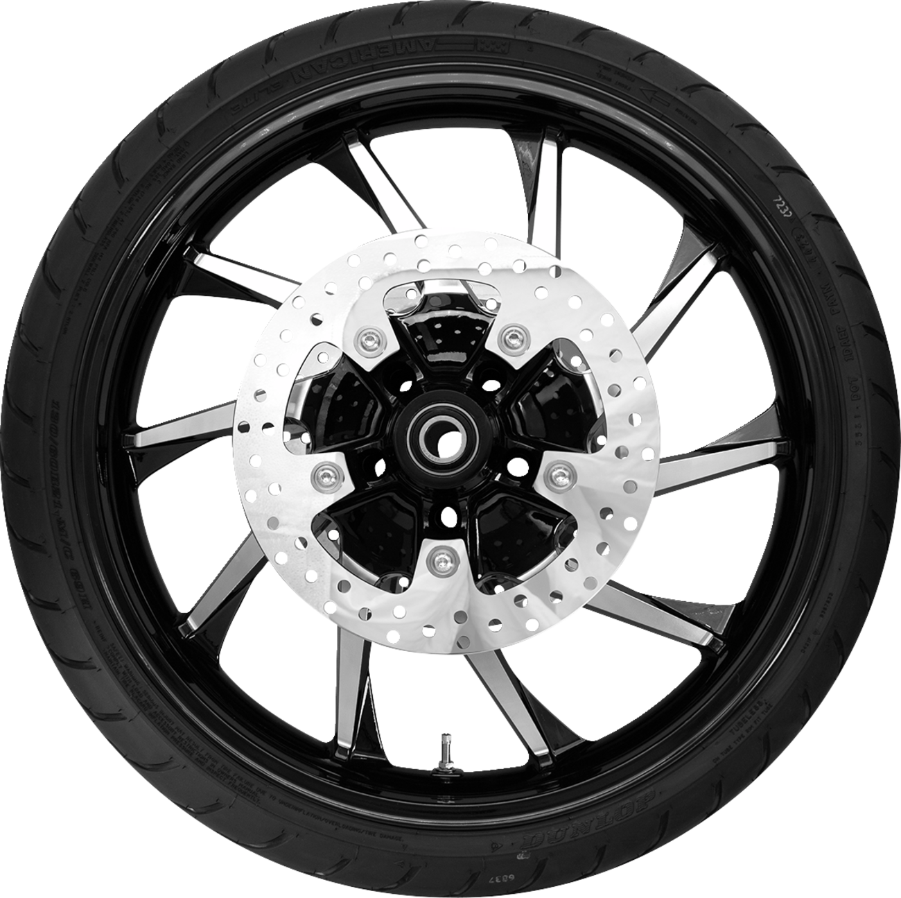 Coastal Moto Hurricane Front Wheel - Black Cut (21") | Rotors (11.8") | Dunlop Tire (130/60b21)