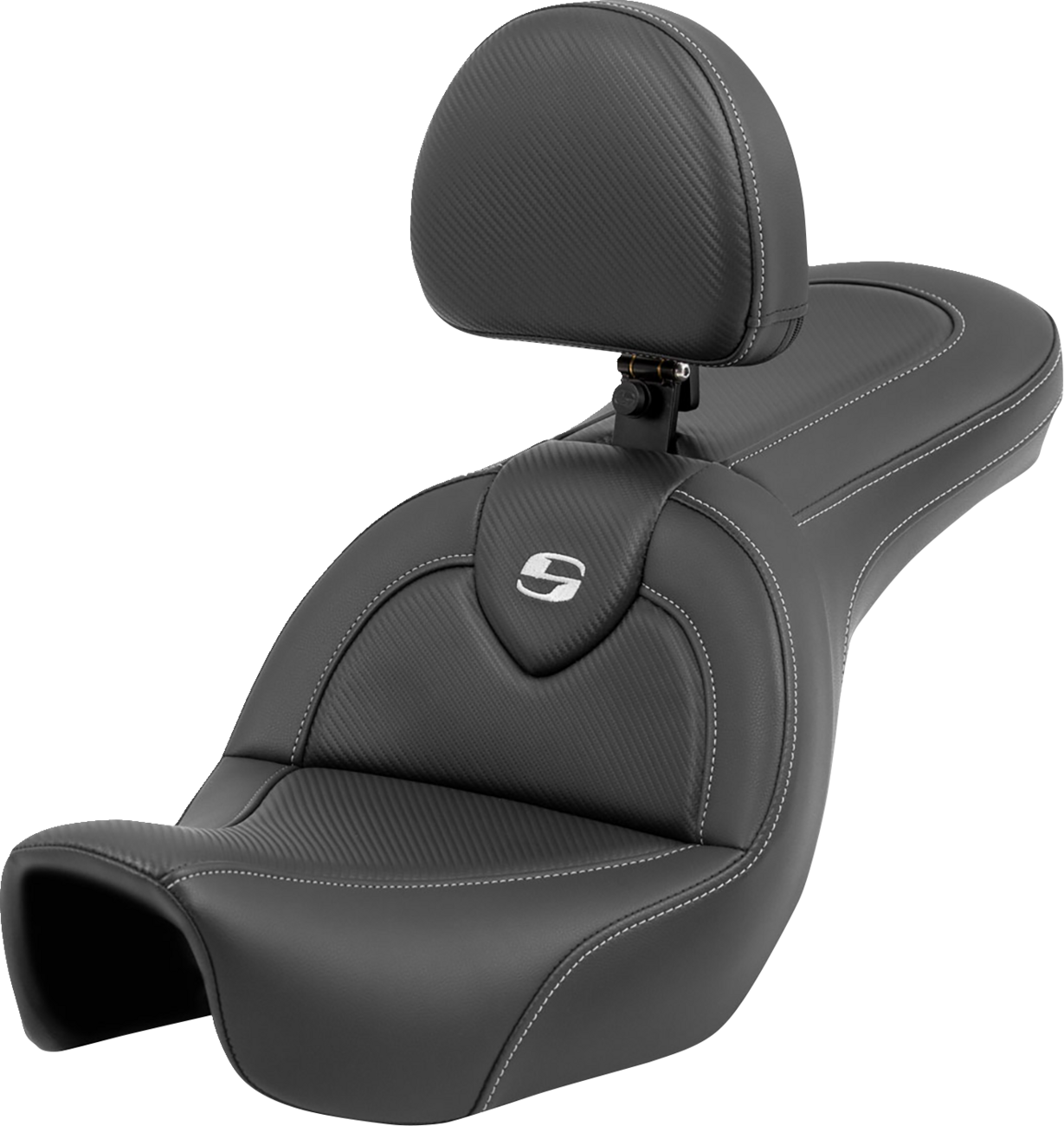 Saddlemen Roadsofa™ Seat - Carbon Fiber - With Backrest - FXD '06-'17